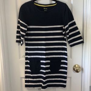 Boden Navy Striped Cotton Dress